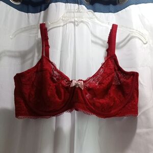 Victoria's Secret Red Lace Bra with Pink Bow